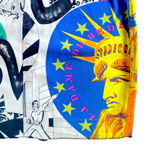 Versace Vintage 80's 90's NY Big City Statue Liberty RARE Versace Jean Skirt XS - Picture 7 of 15